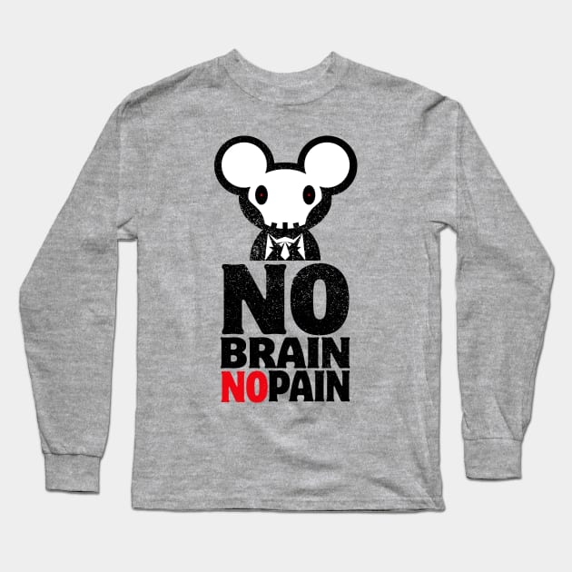 No Brain No Pain - Halloween custom Long Sleeve T-Shirt by Fusion Designs